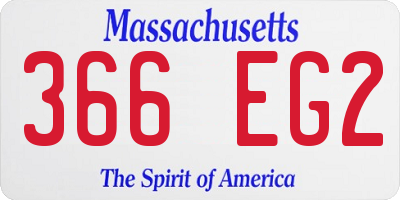 MA license plate 366EG2