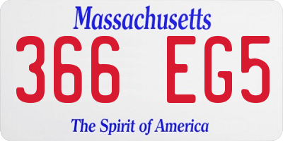 MA license plate 366EG5