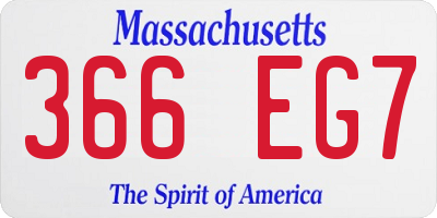 MA license plate 366EG7