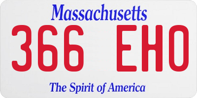 MA license plate 366EH0