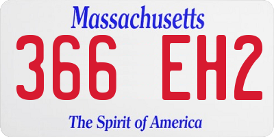 MA license plate 366EH2