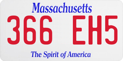 MA license plate 366EH5