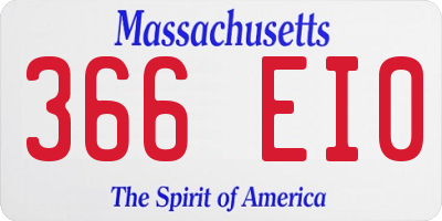 MA license plate 366EI0