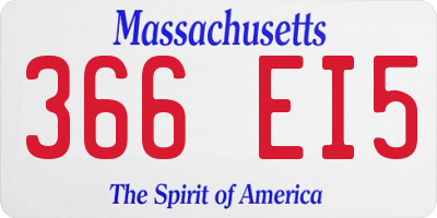 MA license plate 366EI5