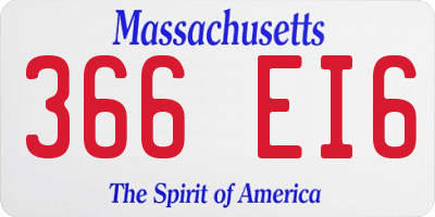 MA license plate 366EI6