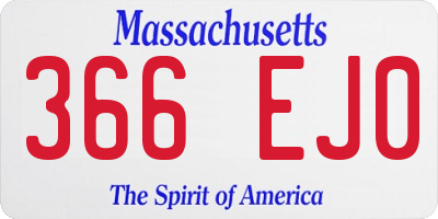MA license plate 366EJ0