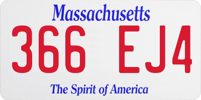 MA license plate 366EJ4