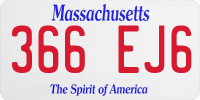 MA license plate 366EJ6