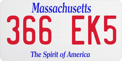 MA license plate 366EK5