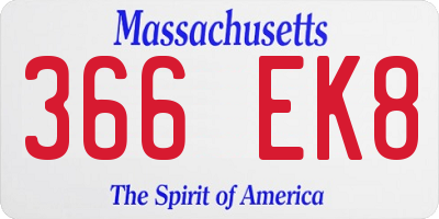 MA license plate 366EK8