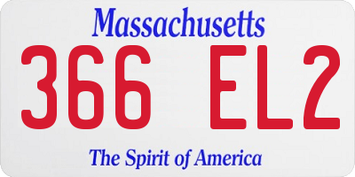 MA license plate 366EL2