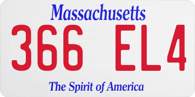 MA license plate 366EL4