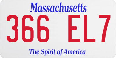 MA license plate 366EL7