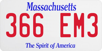 MA license plate 366EM3