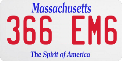 MA license plate 366EM6