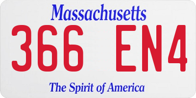 MA license plate 366EN4