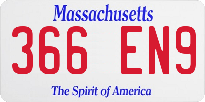 MA license plate 366EN9