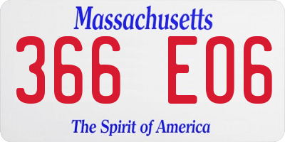 MA license plate 366EO6