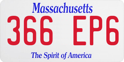 MA license plate 366EP6