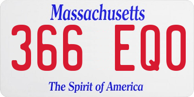 MA license plate 366EQ0