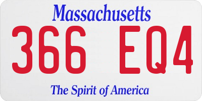MA license plate 366EQ4