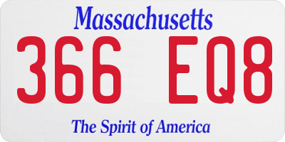 MA license plate 366EQ8