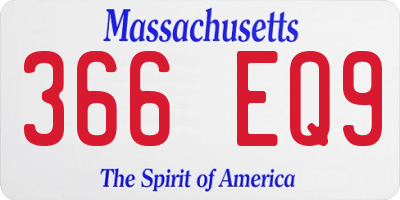MA license plate 366EQ9