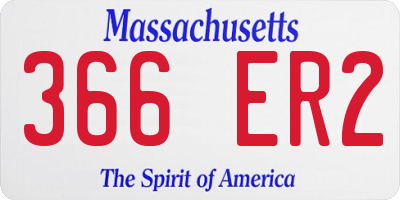 MA license plate 366ER2