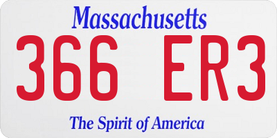 MA license plate 366ER3