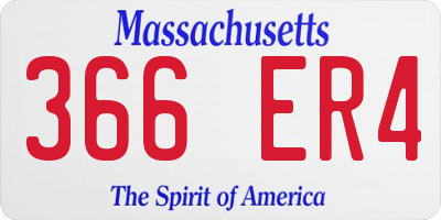 MA license plate 366ER4