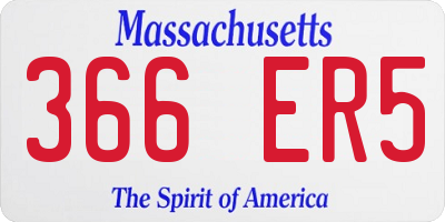MA license plate 366ER5