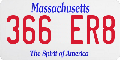 MA license plate 366ER8