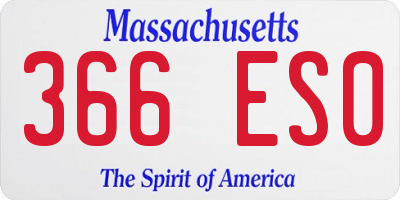 MA license plate 366ES0