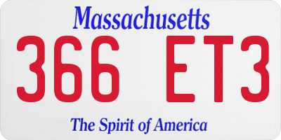 MA license plate 366ET3
