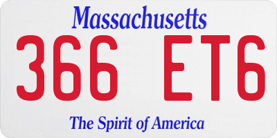 MA license plate 366ET6