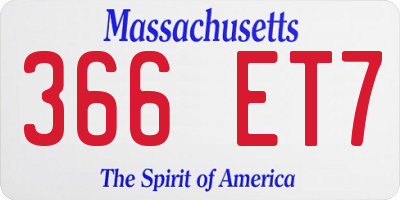 MA license plate 366ET7