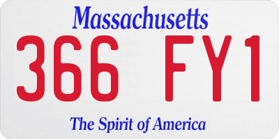 MA license plate 366FY1