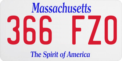 MA license plate 366FZ0