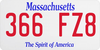 MA license plate 366FZ8