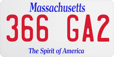 MA license plate 366GA2