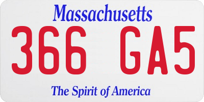 MA license plate 366GA5