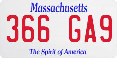 MA license plate 366GA9