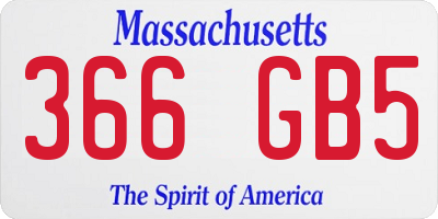MA license plate 366GB5