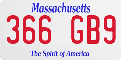 MA license plate 366GB9