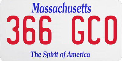 MA license plate 366GC0