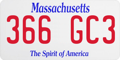 MA license plate 366GC3