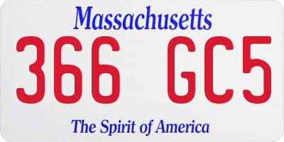 MA license plate 366GC5