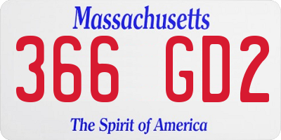 MA license plate 366GD2