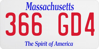 MA license plate 366GD4