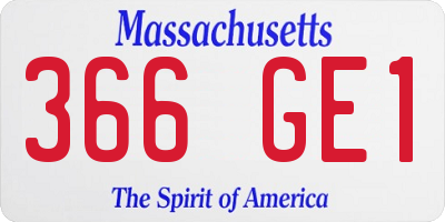 MA license plate 366GE1